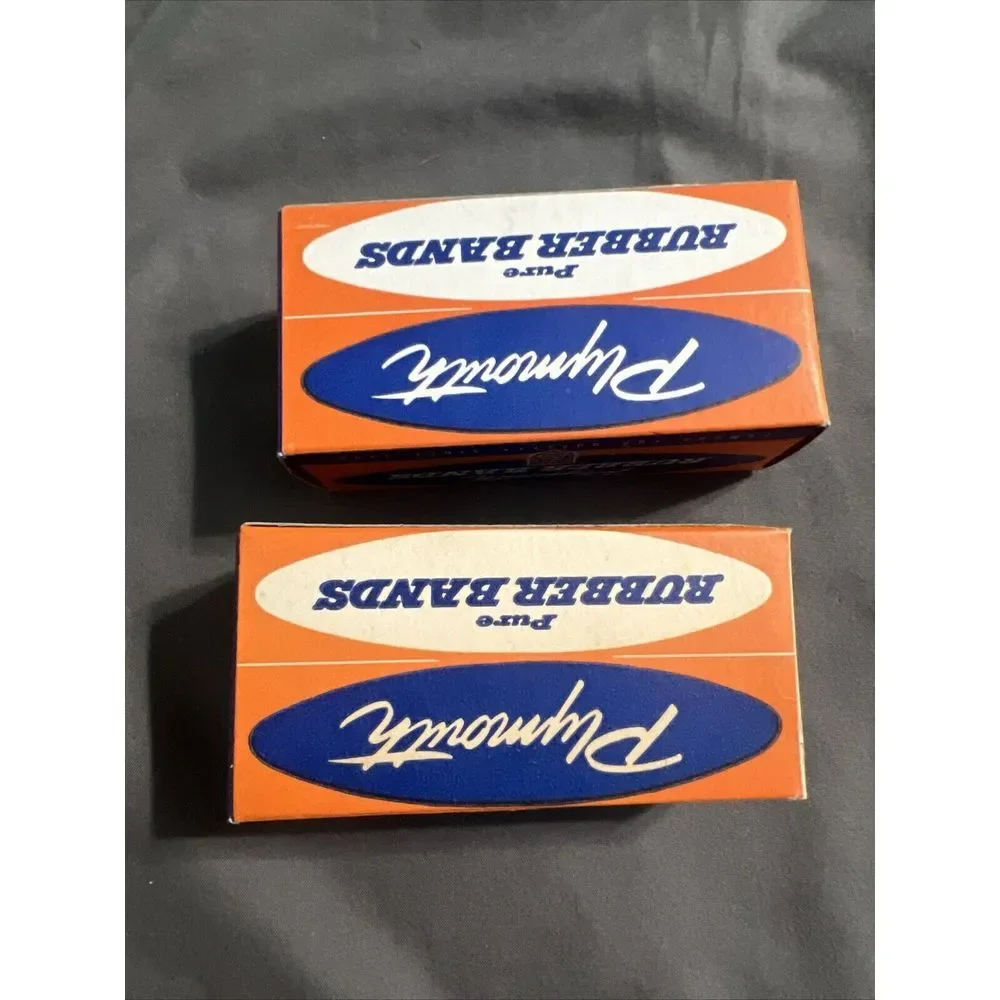 (2) Vintage Plymouth Rubber Company Rubber Bands Box Full? 1 Oz. Box Movie‎ Prop